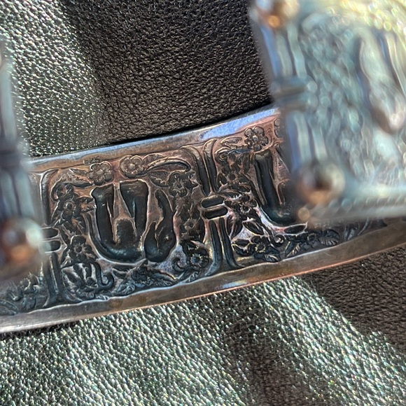 VINTAGE ELEPHANT BRACELET 925 sterling cuff bracelet - Picture 4 of 7